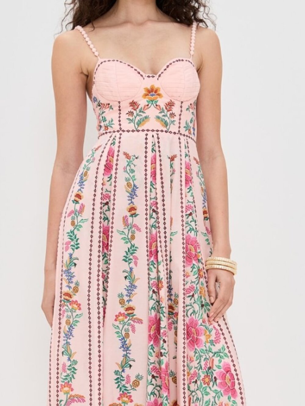 Farm Rio Delicate Forest Pink Maxi Dress